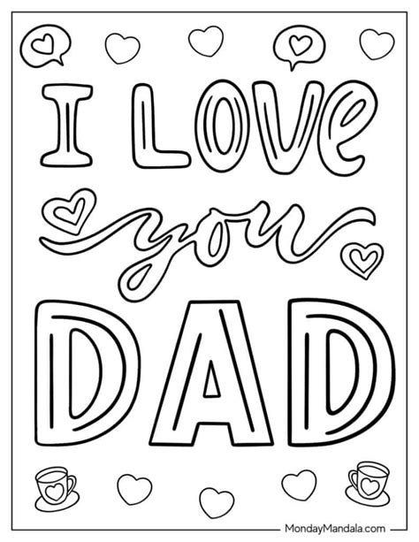 Valentines Coloring Pages For Dad