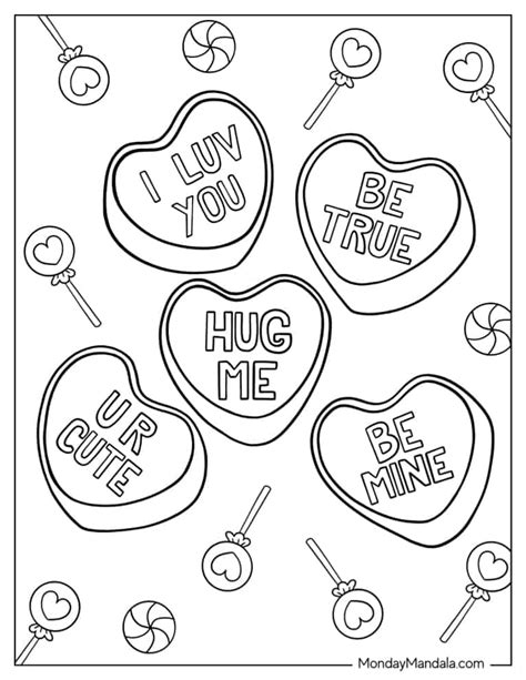 Valentines Day Candy Coloring Pages