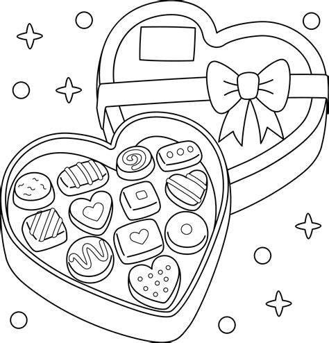 Valentines Day Chocolate Coloring Pages