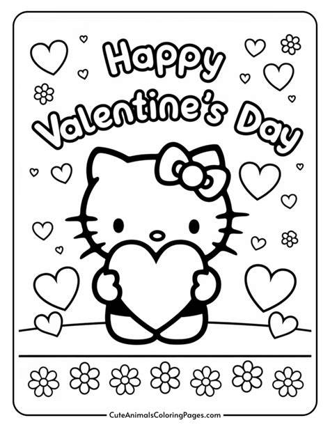 Valentines Day Coloring Pages Hello Kitty