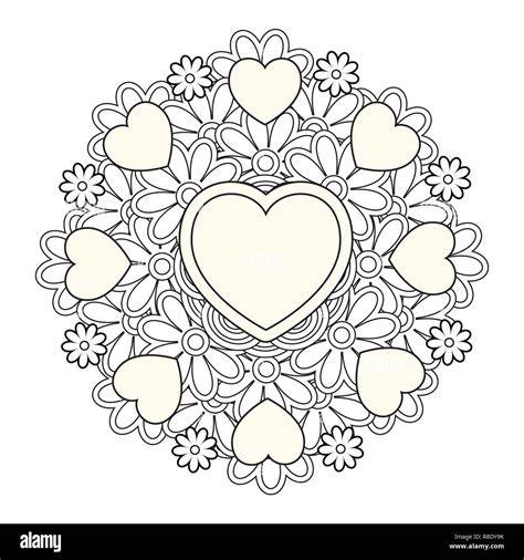 Valentines Day Mandala Coloring Pages