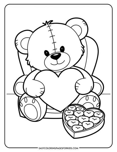 Valentines Teddy Bear Coloring Pages