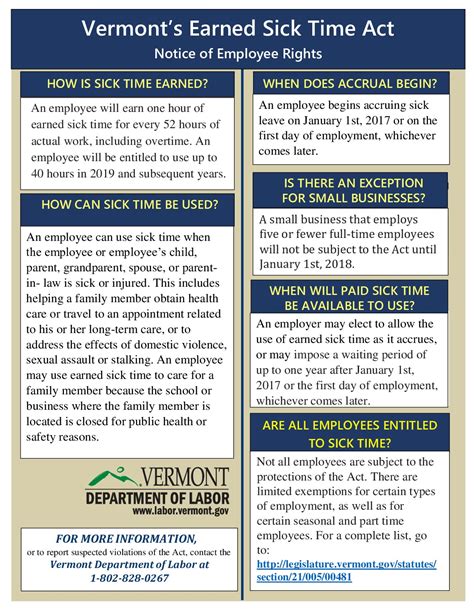 Valid Reasons for Using Paid Sick Time in Vermont