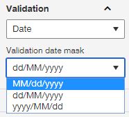 Validation Options for datum
