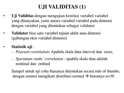 Validitas dan Reliabilitas Data
