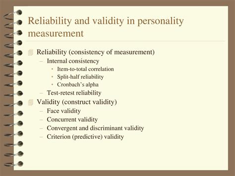 Validity and Reliability of Personality Tests