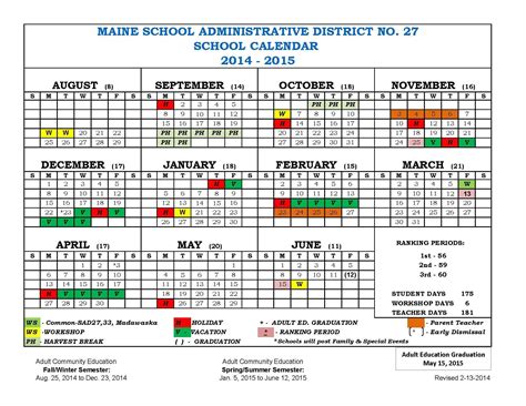 Valley Academy Calendar