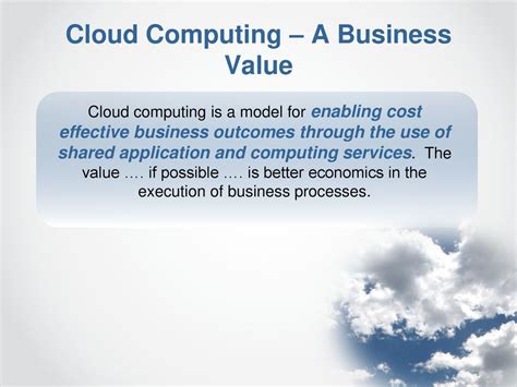 Cloud Computing Value