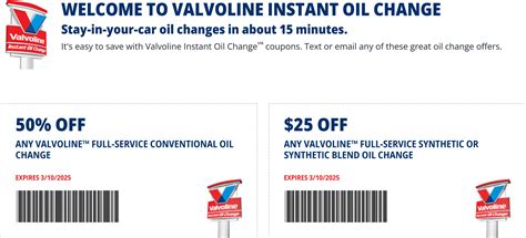Valvoline Oil Change Coupons $25 Off Printable