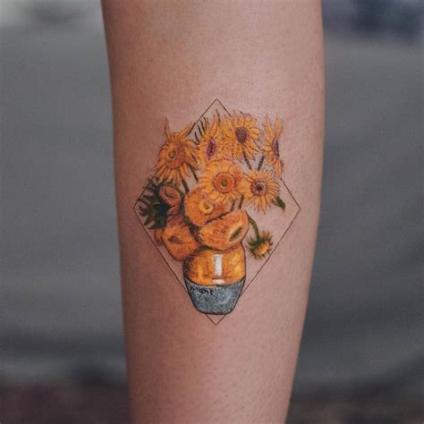 van gogh sunflowers tattoo Tatuagens inspiradas