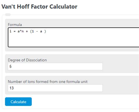Calculate Van T Hoff Factor Instantly With Our Online Calculator - The Ultimate Solution!