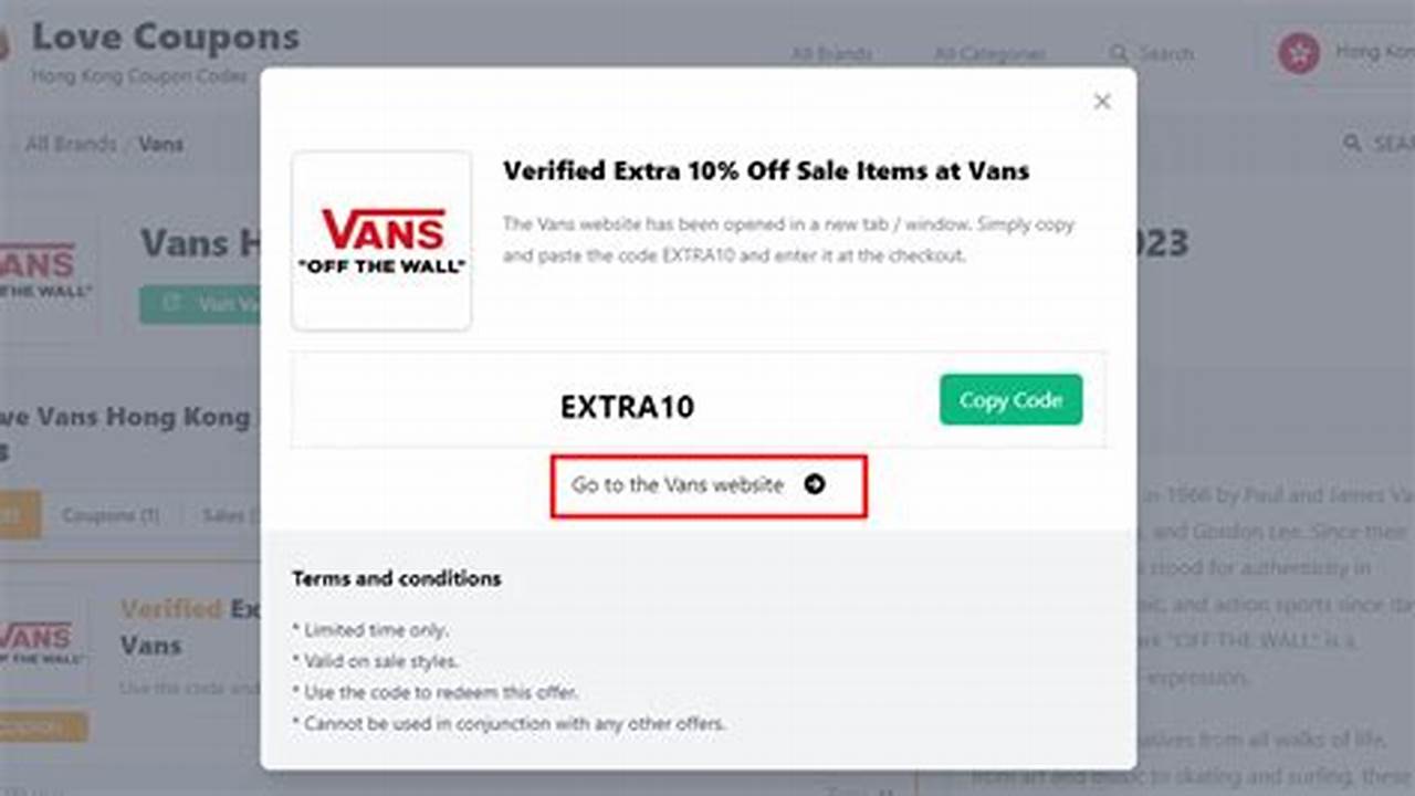 Vans Coupon Code 20 Off