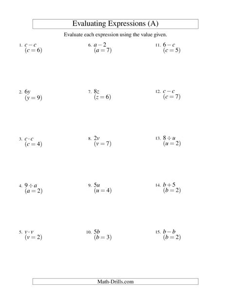 Variables And Expressions Worksheet Answers Math Course 3 — db-excel.com