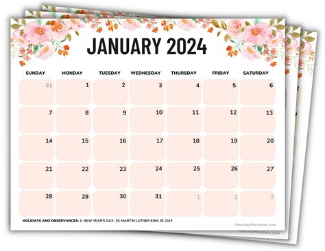 Variations of Printable Calendars