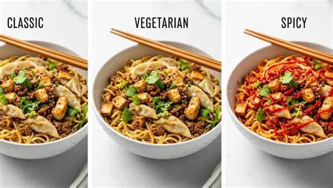 Variations of noodle bowl