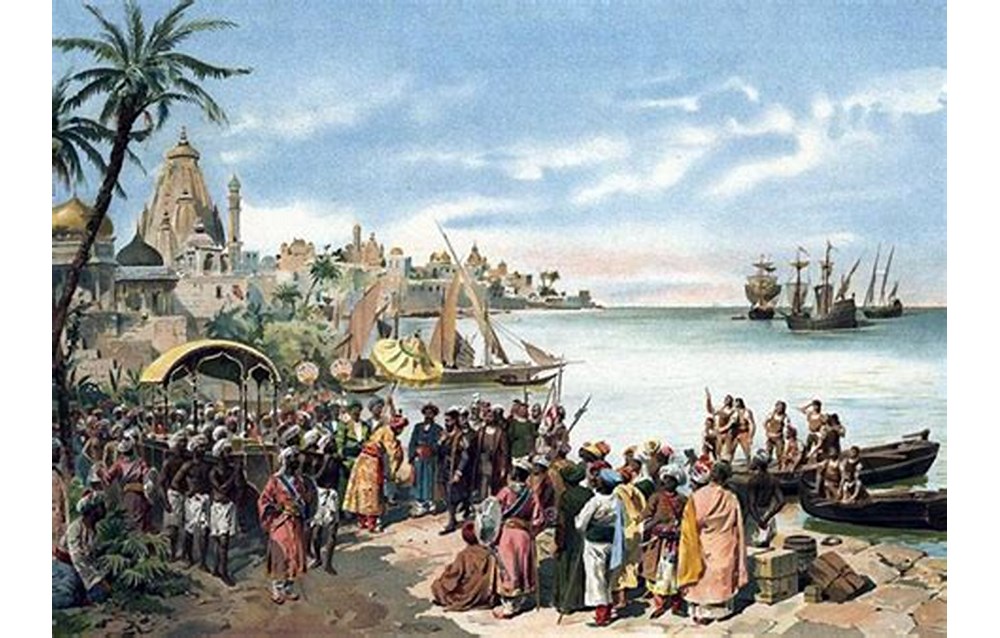 Vasco da Gama arriving in India