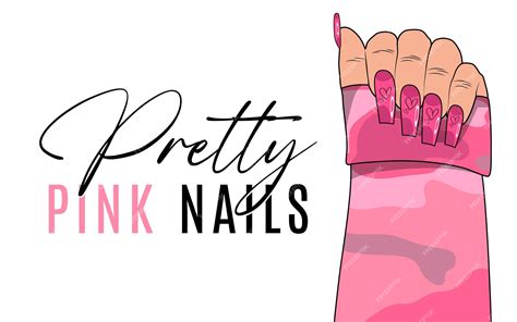 Vector Beautiful Woman Hands Pink