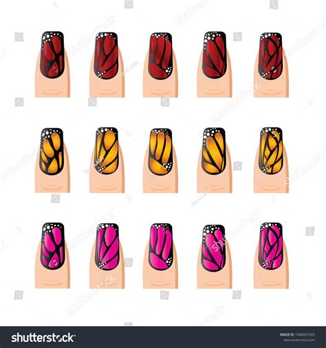 Vector Finger Nail Butterfly Art