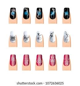 Vector Finger Nail Goth Lace