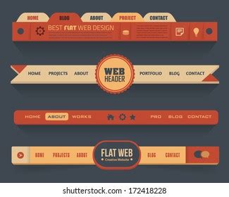 Vector Header Horizontal Web Menu Design Stock Vector 172418228 - Shutterstock