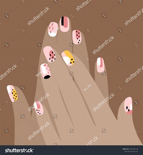 Vector Illustration Two Hands Nail