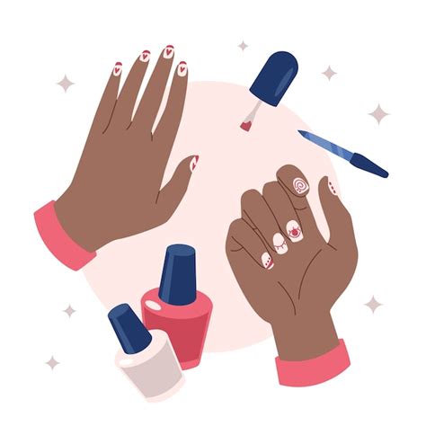 Vector Illustration Womans Hand Manicure