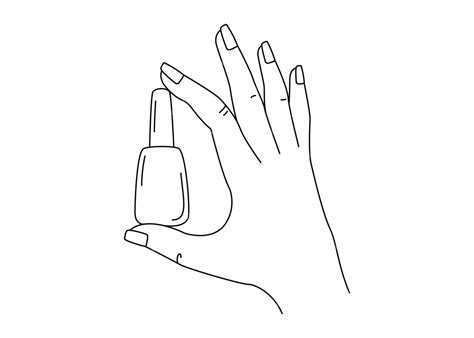 Vector Linear Drawing Hand Nail