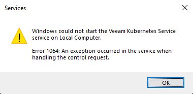 Veeam Guest Catalog Service Not Starting Error 1064