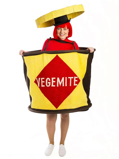 Person wearing Vegemite outfit ordering online