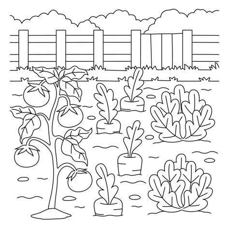 Vegetable Garden Template Coloring Page
