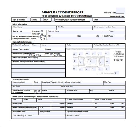 Vehicle Accident Report Template Word