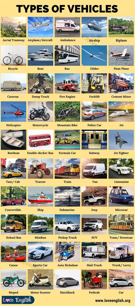 Vehicle Types Available