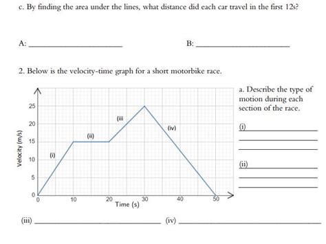 Velocity Time Graph Worksheet With Answers