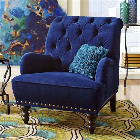 Velvet Blue Accent Chair
