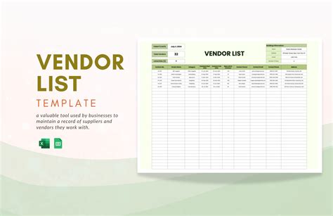 Vendor Listing Template