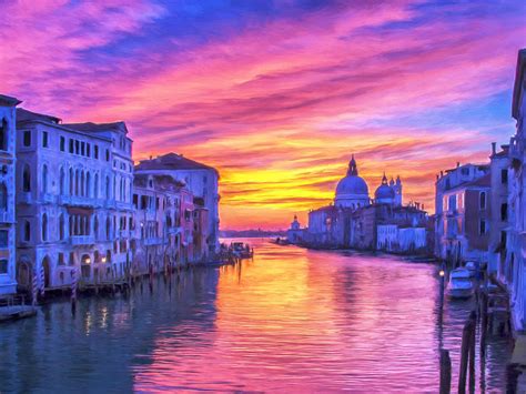 Venice sunset canal
