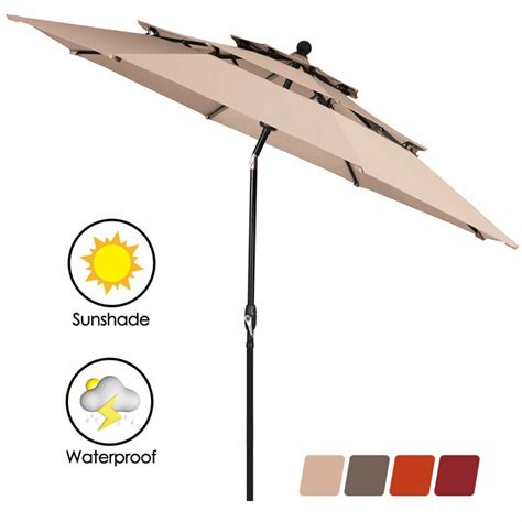 California Umbrella 11 ft. Fiberglass Collar Tilt Double Vented Patio
