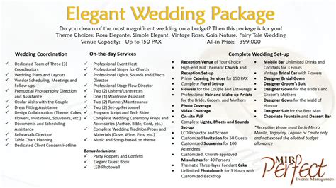 Venue package options