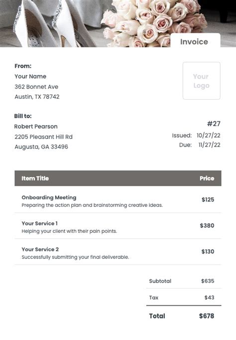 Venue pricing final bill