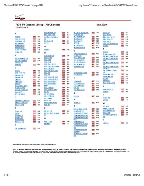 Verizon Fios Channel Guide 2022 Printable