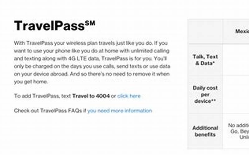 Verizon Travel Pass Data Limits