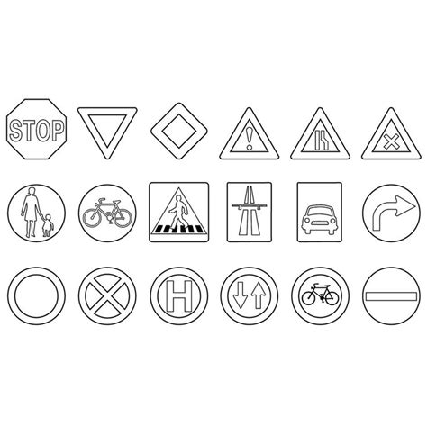 Verkehrszeichen Ausmalen