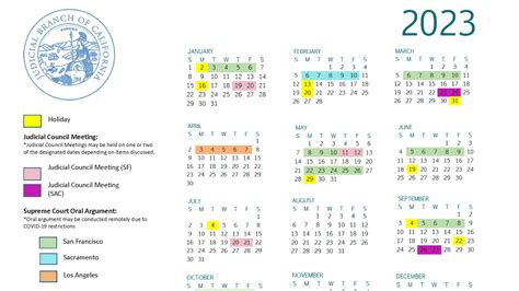 Vernal Court Calendar