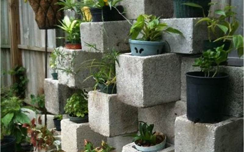 Vertical Garden In Concrete Blocks