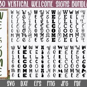 Download Vertical Welcome Signs Bundle DXF Files