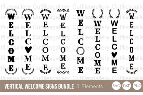 Download Vertical Welcome Signs Bundle For Crafts