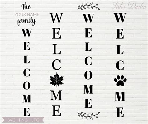 Download Vertical Welcome Signs Bundle For Cricut