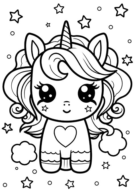 Very Cute Unicorn Coloring Pages
