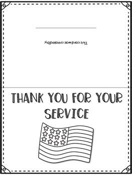 Veterans Day Thank You Cards Printables