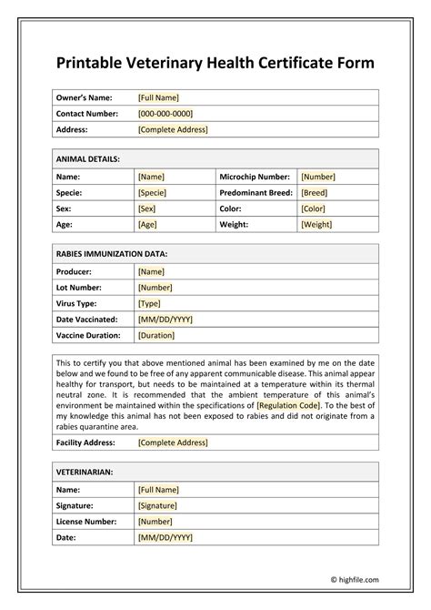 Veterinary Forms Templates Free
